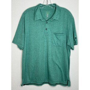Stio Polo Shirt Mens Extra Large Green Short Sleeve Pocket Outdoor Casual Golf